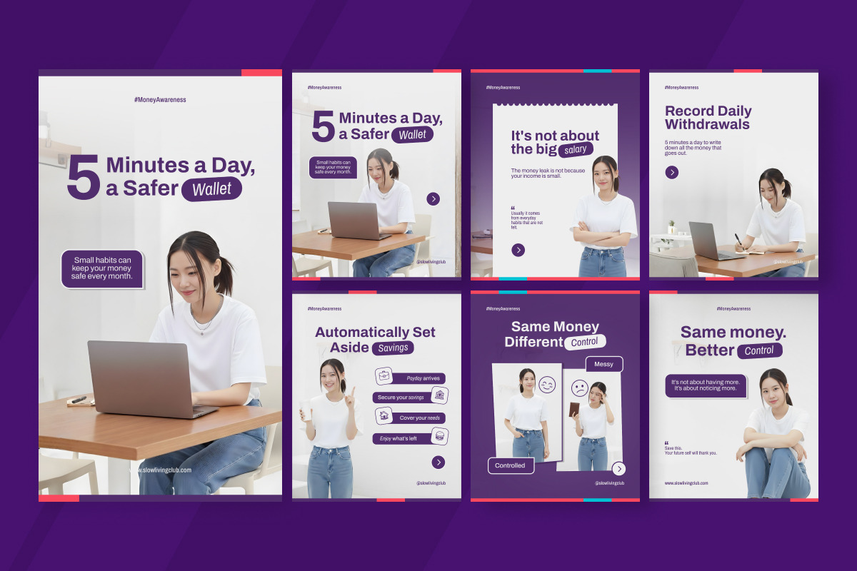 Calm Budgeting Tips for Social Media, a Social Media Template by trabaskriya (Photo 4 of 5)