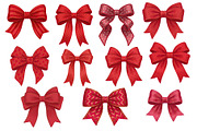 Red Textured Bows Mega Bundle, a Decorative Illustration by Stellalunarts (Thumbnail 21 of 23)