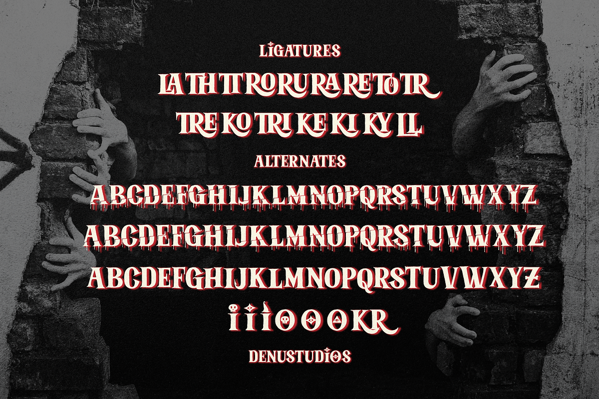 Sliced Phantom Spooky Halloween Font, a Blackletter Font by Denustudios (Photo 12 of 12)