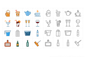 16 modern flat bar icons