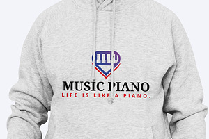 Music Piano Logo Design