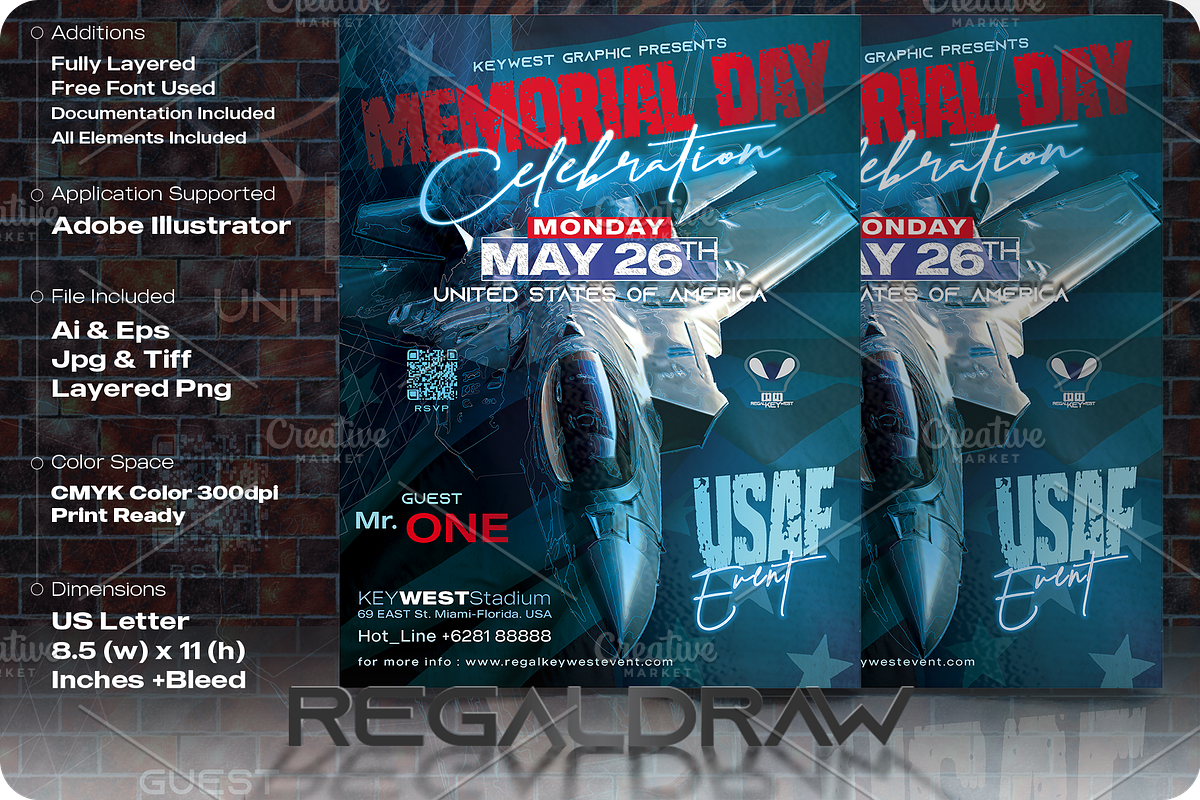 Memorial Day Flyer, a Flyer Template by regalDRAW