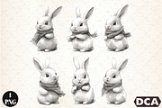 Watercolor Bunny Illustration PNG, an Animal Illustration by DreamCafeArt (Thumbnail 1 of 6)