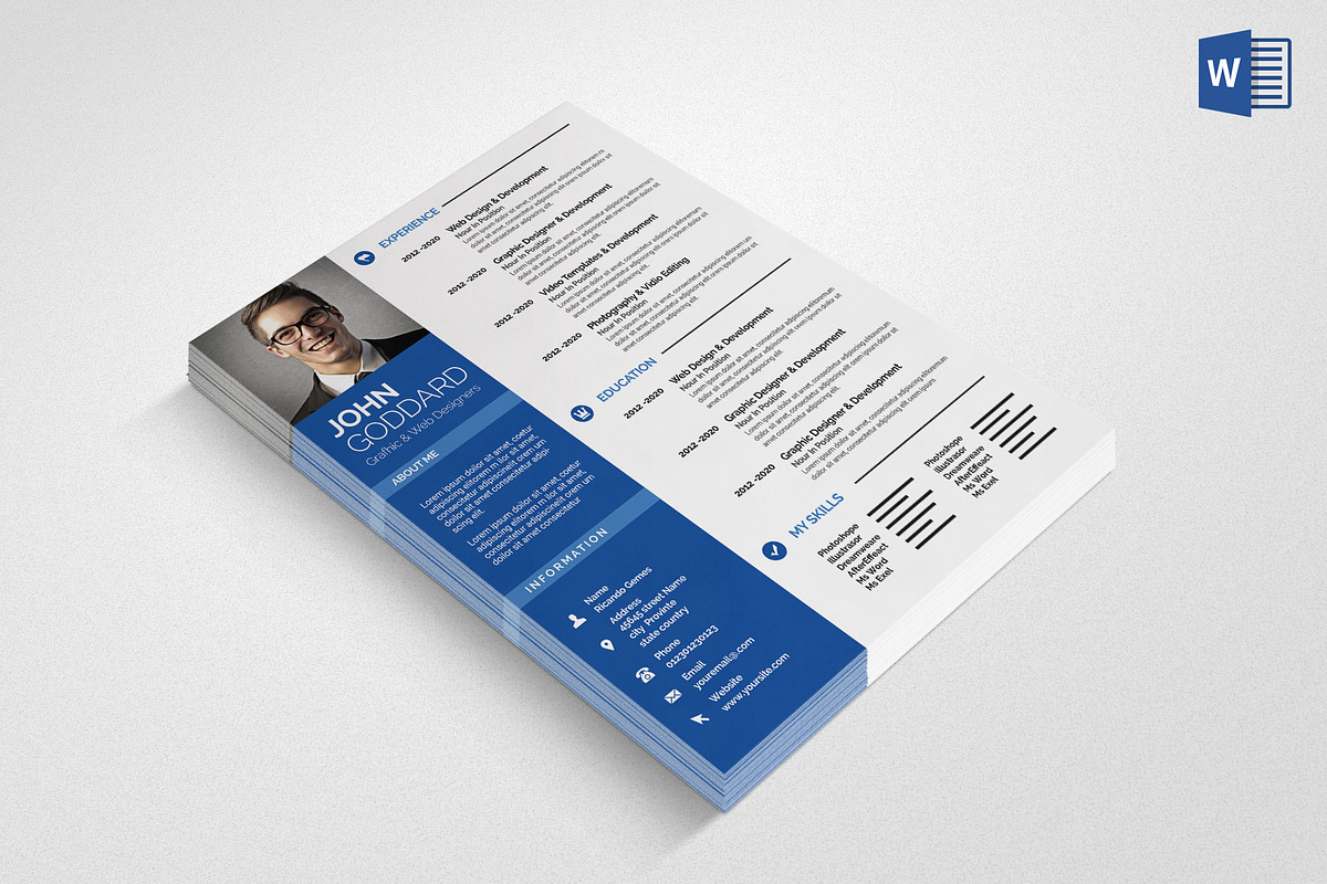 3-Piece Resume/CV Set, a Resume Template by graphicforest (Photo 4 of 5)