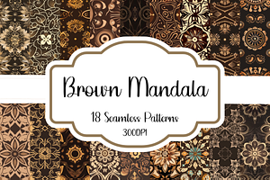 Brown Mandala Seamless Patterns, a Pattern Graphic by PrintablesByFranklyn