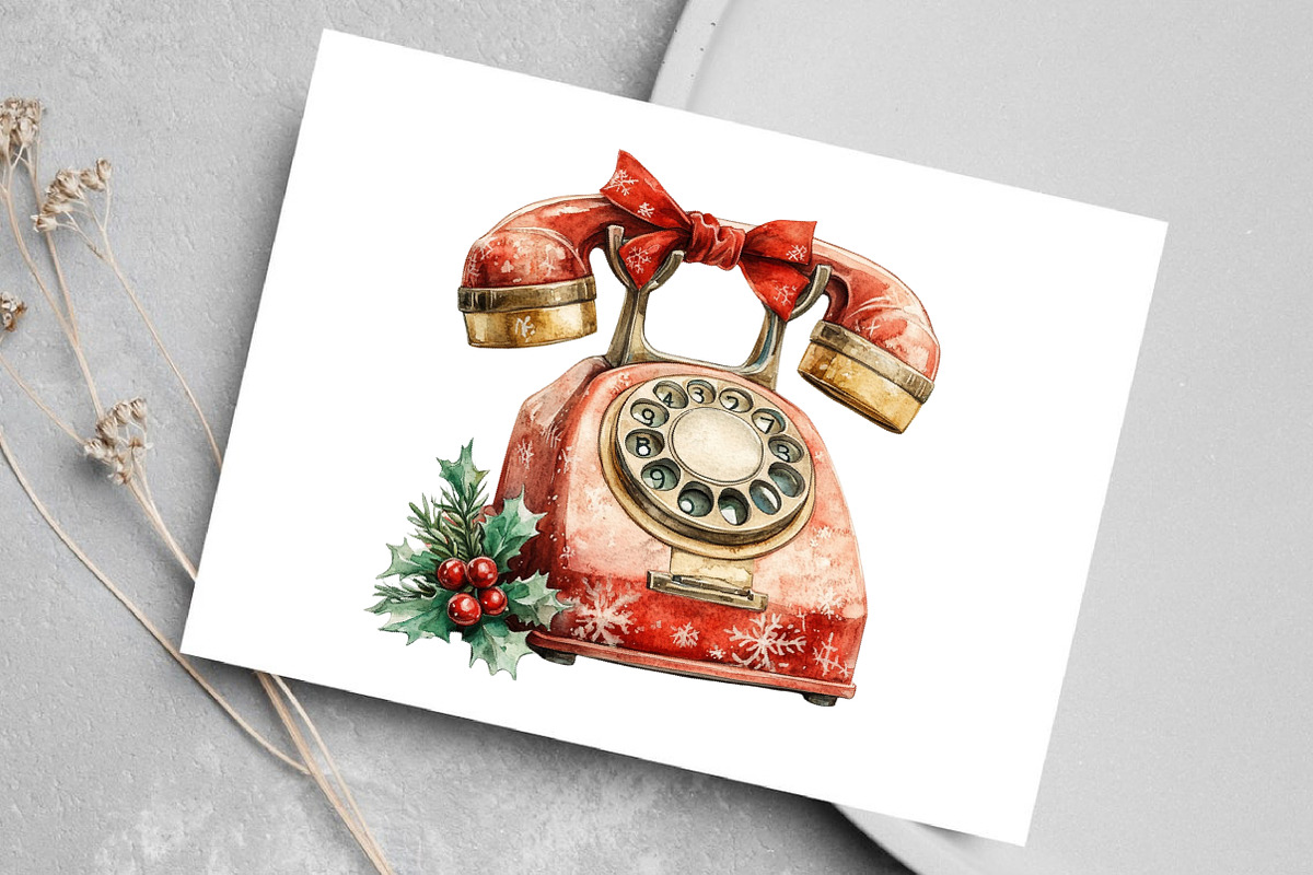 Retro 50s Christmas Clipart, an Illustration by Canvas Craft (Photo 7 of 8)