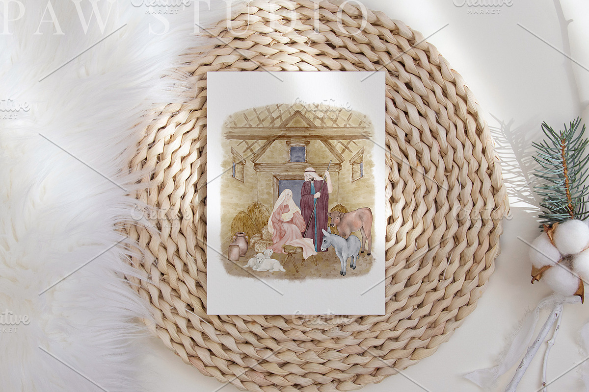 Christmas Holy Night Nativity Scene, an Illustration by PawGraphic (Photo 6 of 10)
