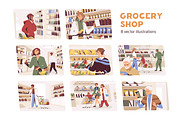 People choose food, supermarket set, a Food Illustration by Good Studio (Thumbnail 1 of 9)