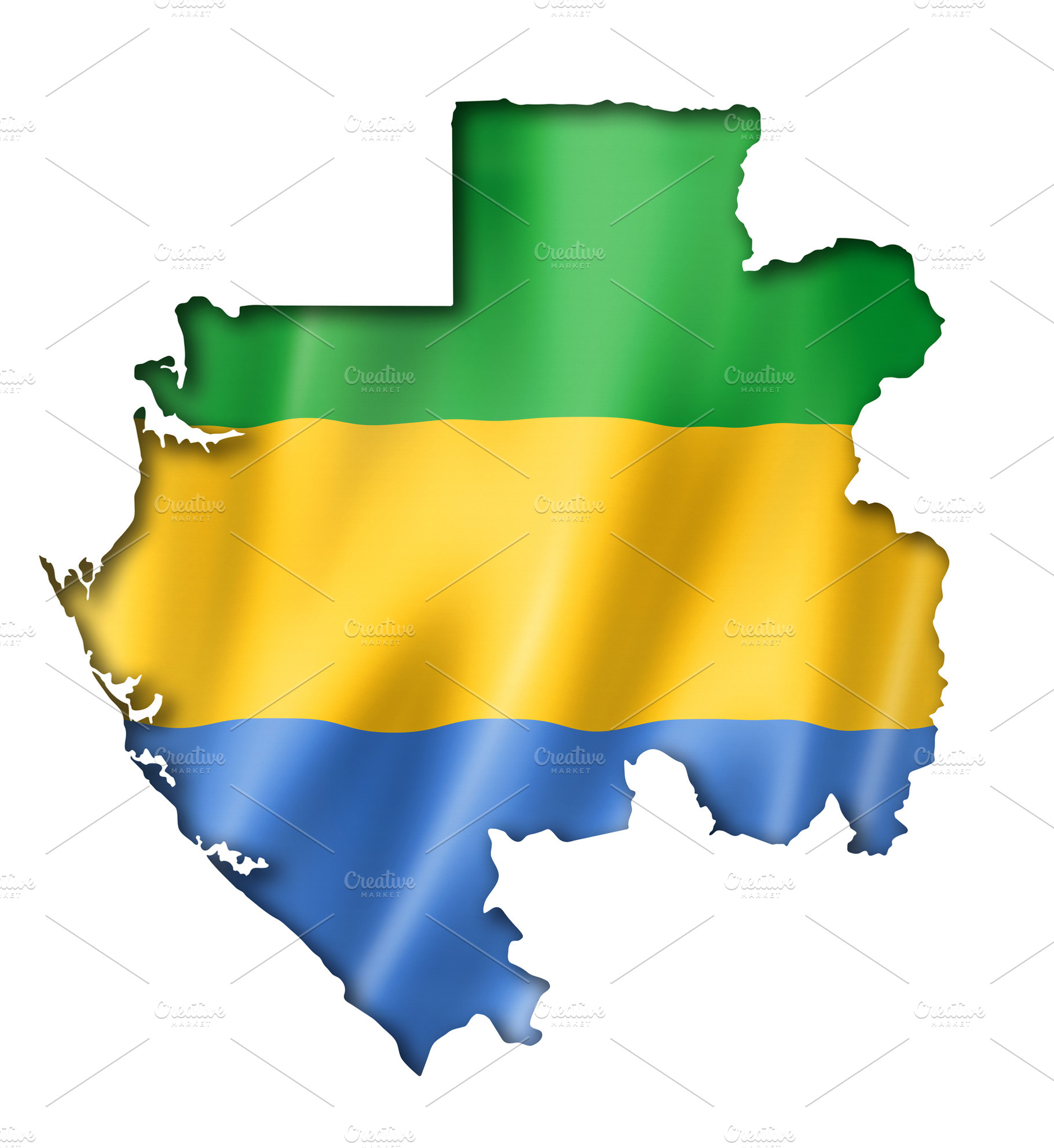 Gabonese flag map, a School & Education Photo by GoodGoods