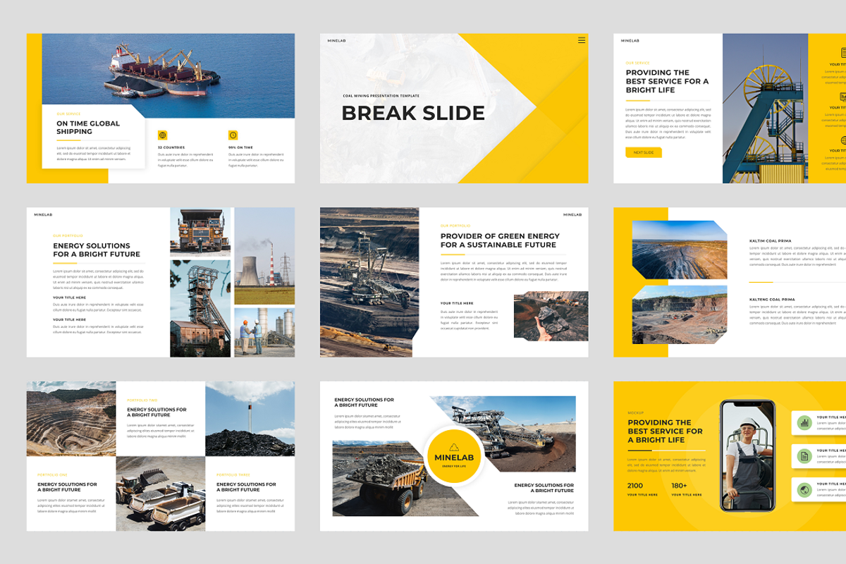 Minelab - Coal Mining PowerPoint, a Presentation Template by Biwarastudio (Photo 5 of 6)