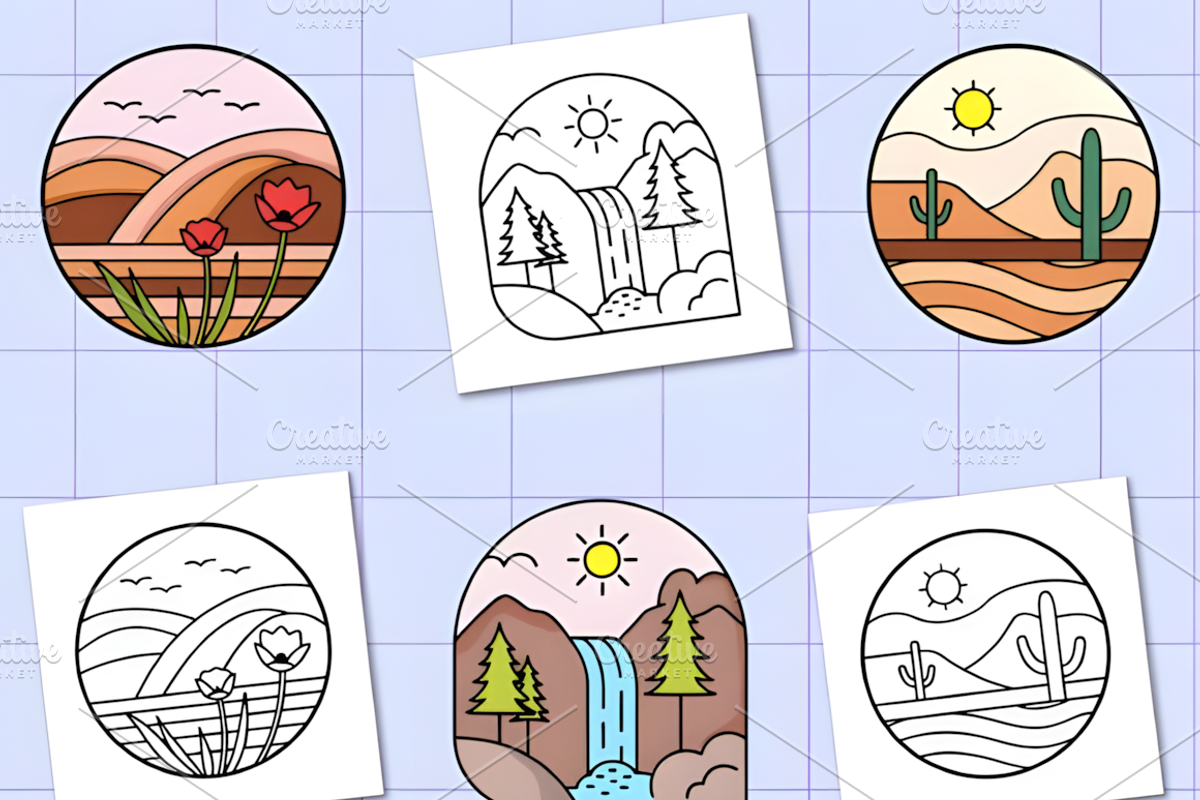 Minimal Art Coloring Book Bold Easy, a Decorative Illustration by Design Station (Photo 3 of 6)