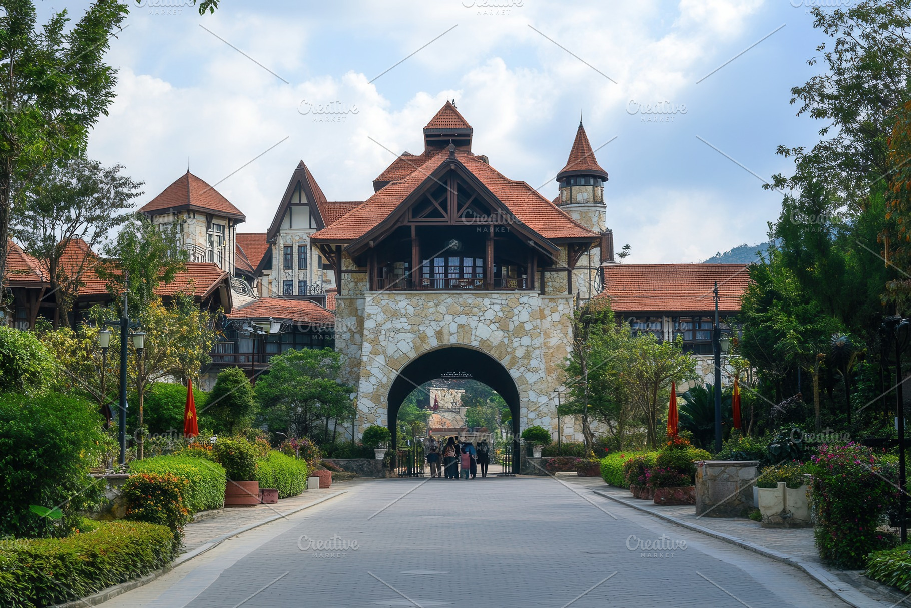 Main entrance to Ba Na Hills Resort, a Photo by Pavel_design