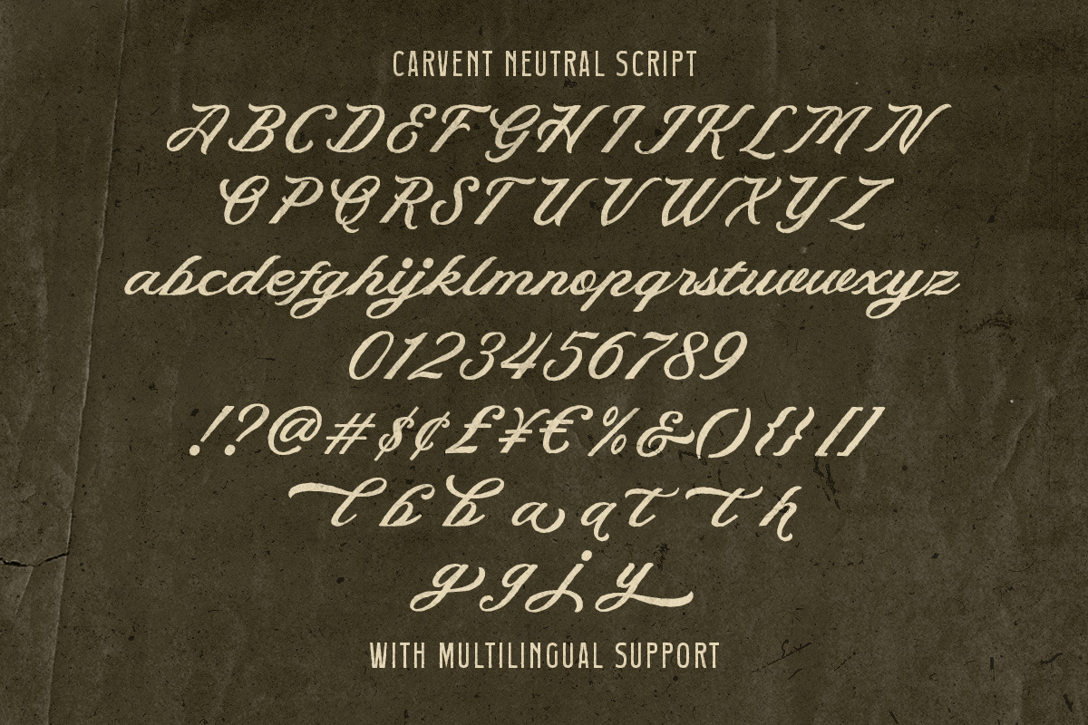 Carvent Neutral Vintage Font Trio, a Script Font by Letterhend Studio (Photo 5 of 10)