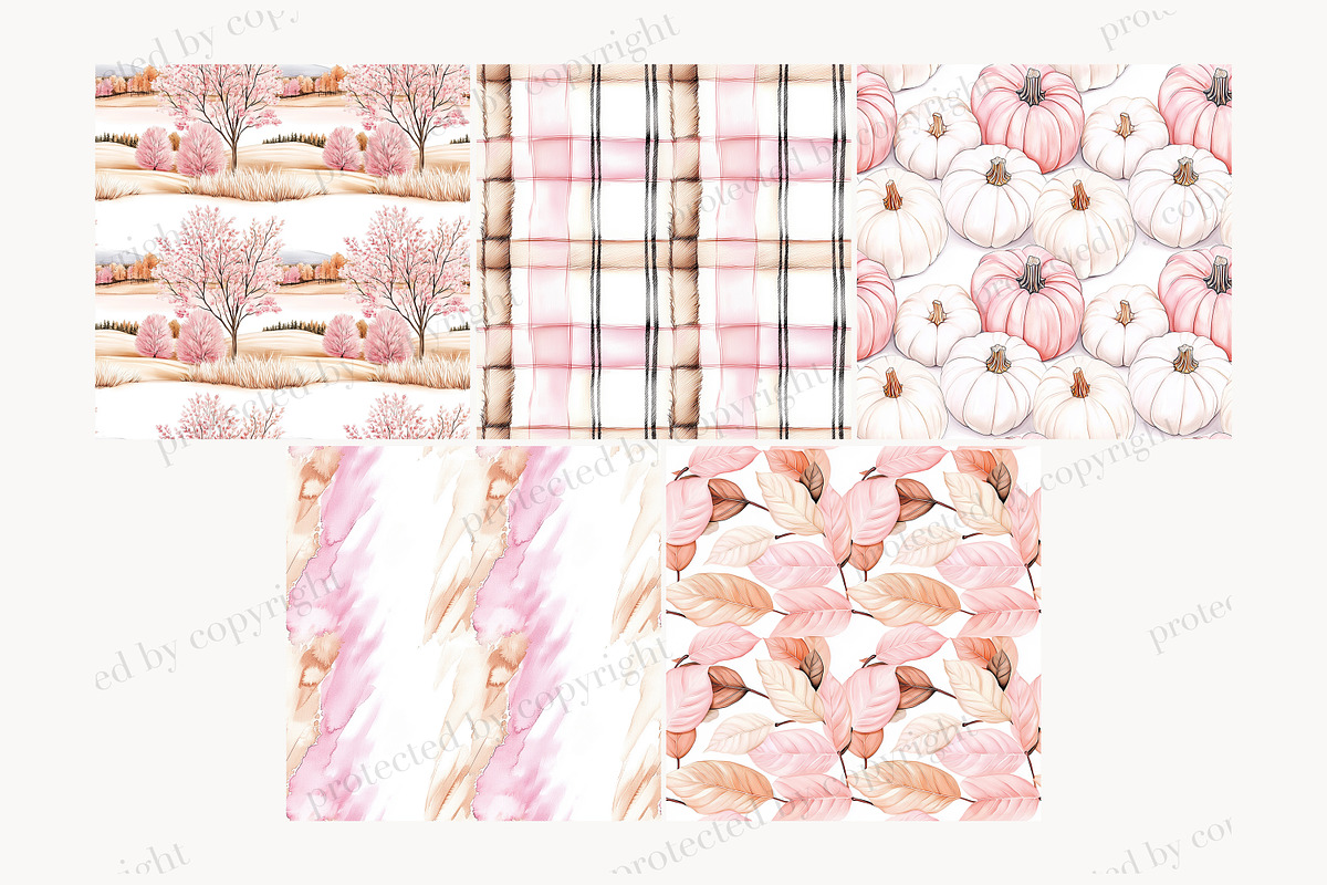 Coquette Autumn Digital Papers, a Pattern Graphic by GlamArtZhanna (Photo 3 of 4)