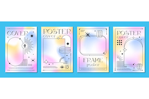 Y2K color gradient posters, a Decorative Illustration by Buch&Bee