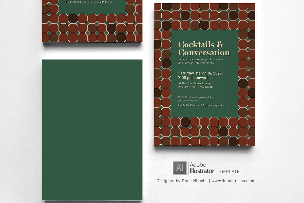 Cocktail Invitation Template 37, a Marketing Template by BloomToLife By Dona (Photo 4 of 7)