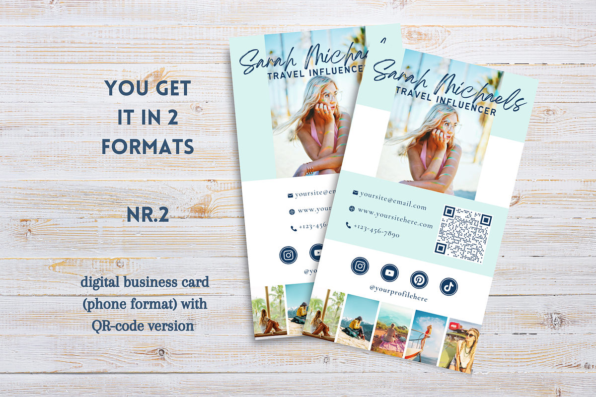 Travel Influencer Business Card Kit, a Business Card Template by Golden Horizons Studio (Photo 3 of 12)