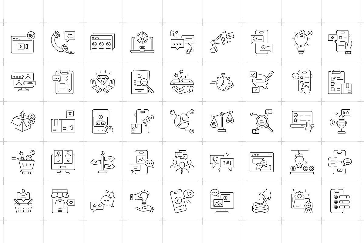 Feedback and Survey Icons, an Outline Icon by Prosymbols (Photo 4 of 6)