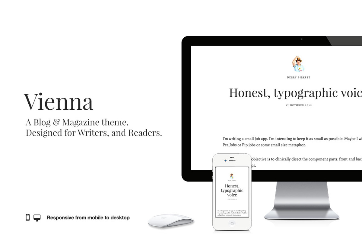 Vienna - Clean, typography theme, a Websites & App Template by D2T Studio (Photo 1 of 2)