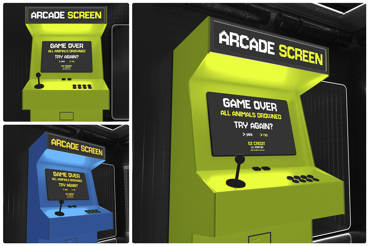 Arcade Screen Mockup, a Wearable Device Mockup by Unerispace (Photo 1 of 5)