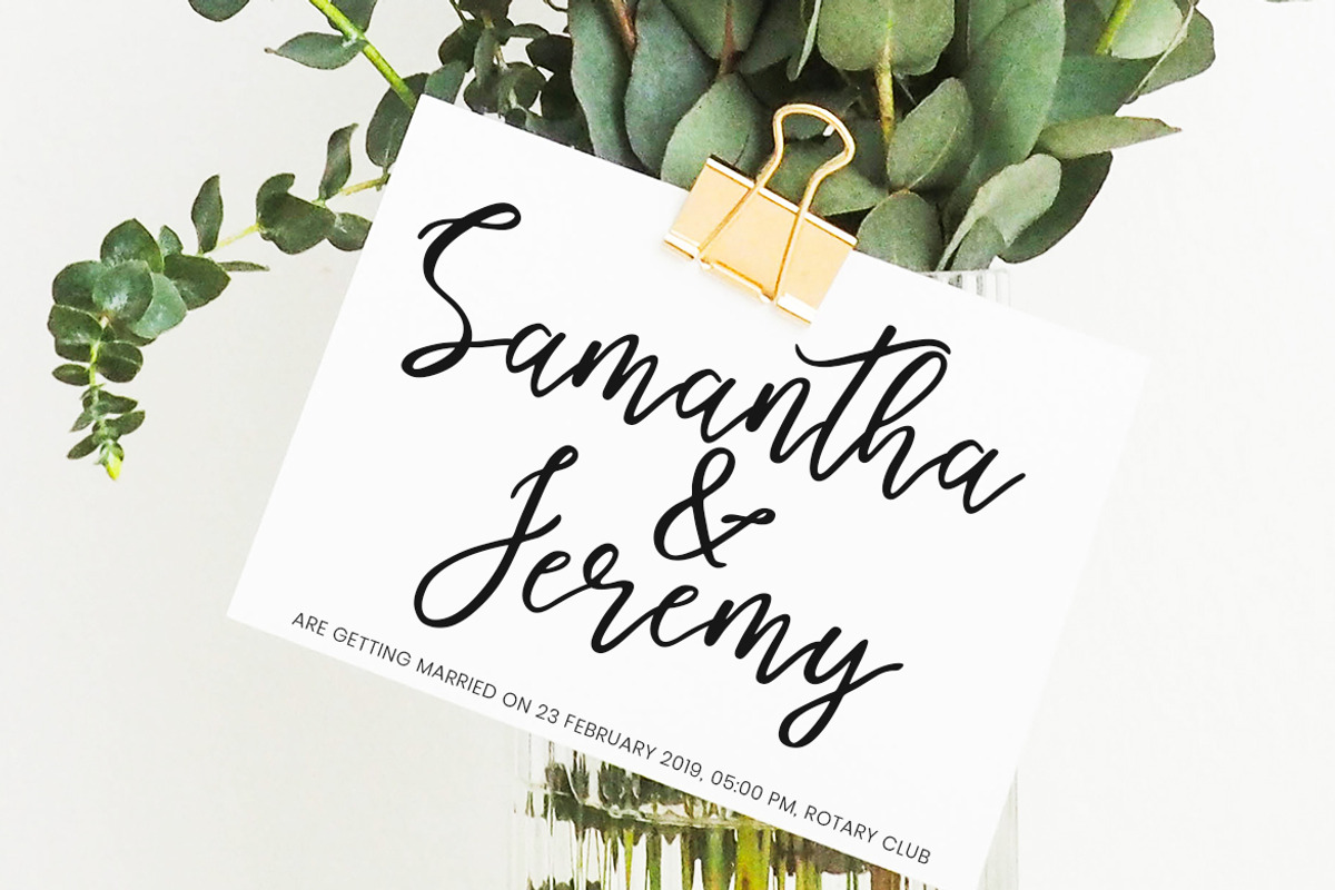 Endestry Calligraphy Wedding Font preview 3