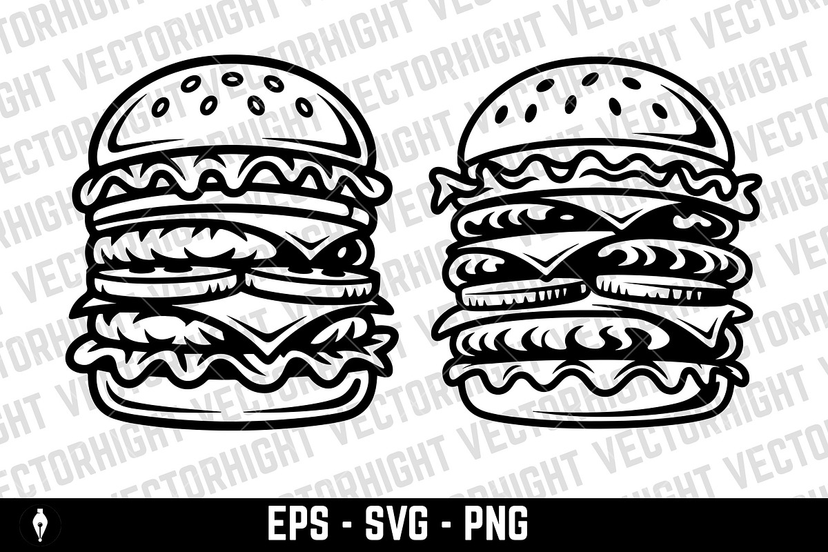 double or triple cheeseburger, a Food Illustration by Vectorhight (Photo 3 of 3)