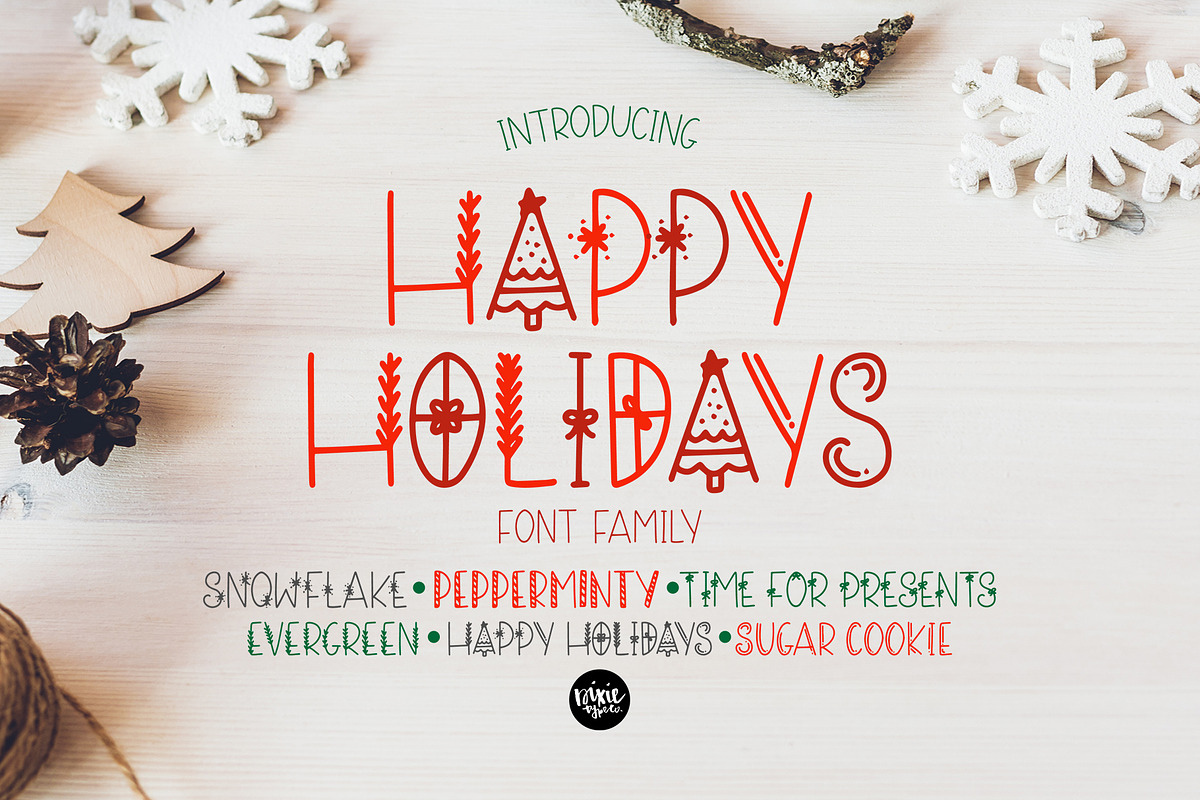 HAPPY HOLIDAYS Font Family, a Font by Blush Font Co. (Photo 1 of 12)