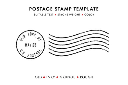 Postage Stamp Template Set (Updated), an Object Graphic by Krafti Lab
