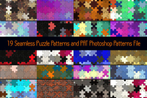 19 Seamless Puzzle Pattern Set