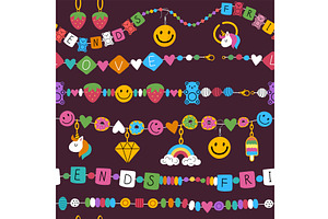 Kids Jewelry Pattern. Plastic