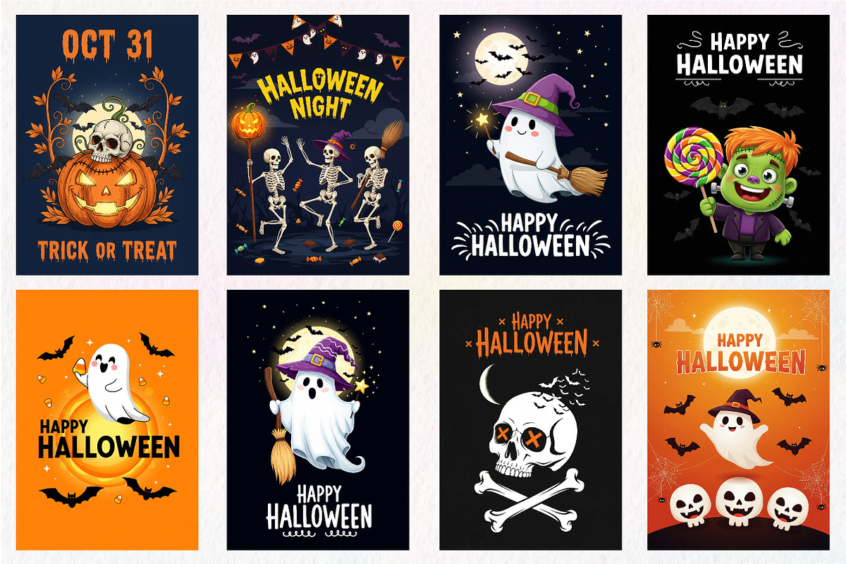Halloween Card Sublimation Clipart, an Illustration by Dream Creation (Photo 4 of 5)