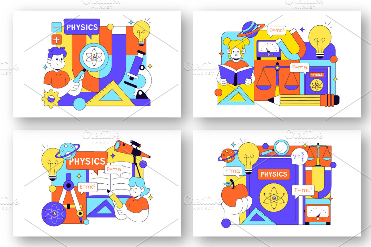 10 Physics Education Illustration, a Technology Illustration by denayunebgt (Photo 2 of 4)