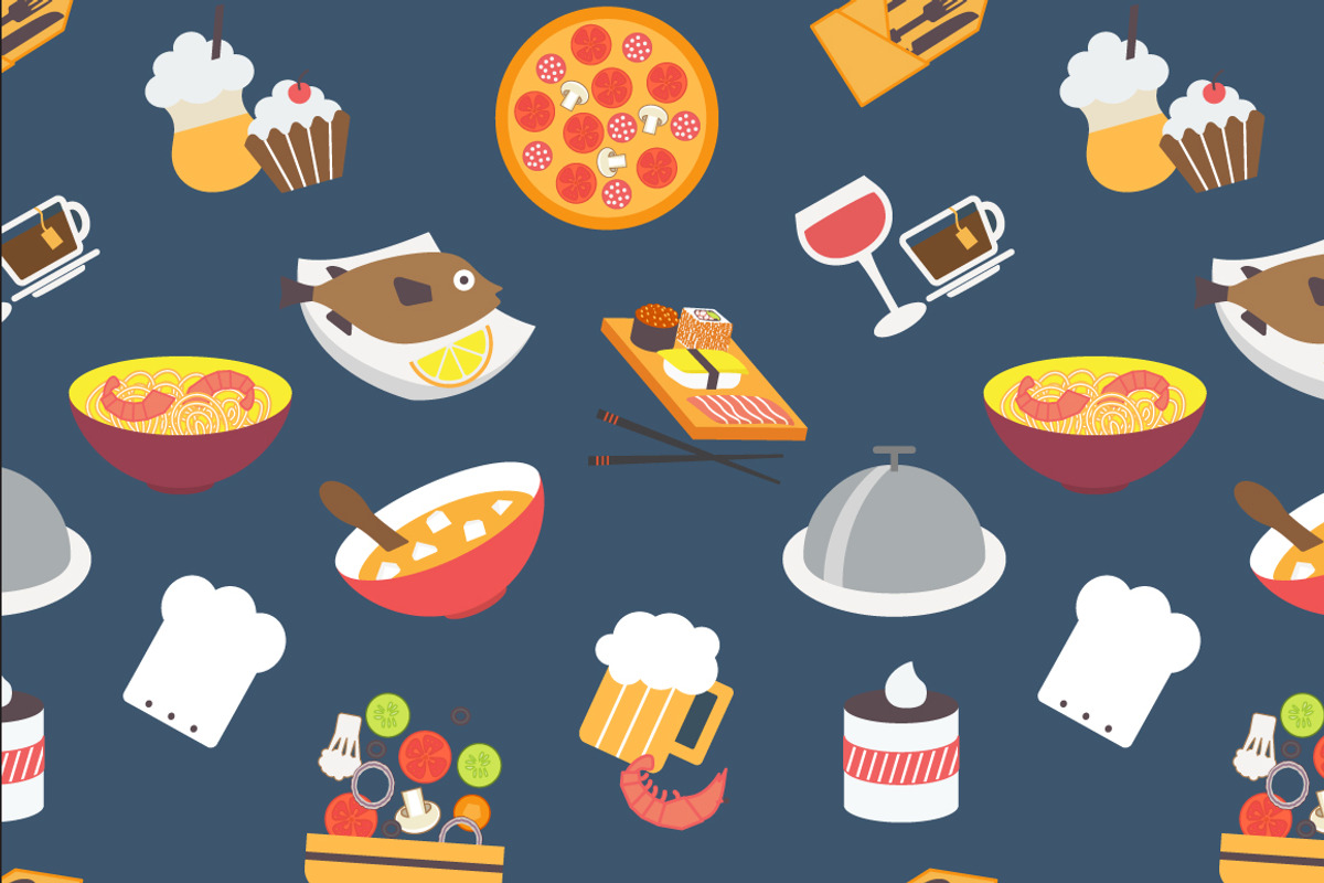 Food theme seamless pattern preview 2