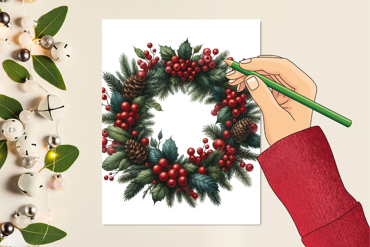 Cozy Berry Christmas PNG, an Illustration by Designking (Photo 2 of 4)