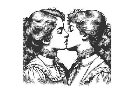 Romantic Vintage Illustration of Two, a Person Illustration by AlexArt