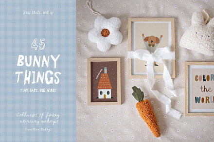 Bunny Things 45 Frame & Card Mockups, a Product Mockup by Muse Mockups