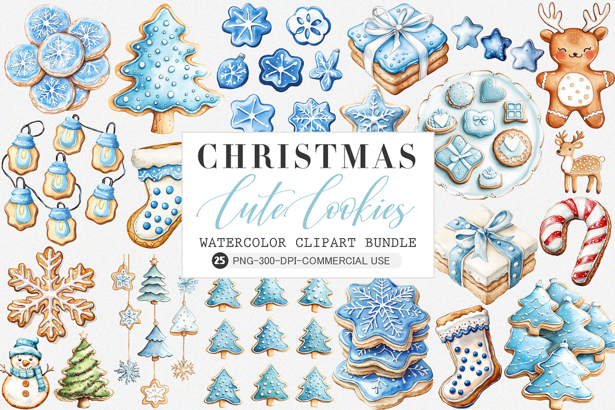 Christmas Cute Cookies Clipart, an Illustration by SinaCreation (Photo 1 of 5)