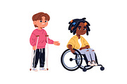 Diverse kids with disabilities set, a Person Illustration by PaperTrident (Thumbnail 2 of 10)