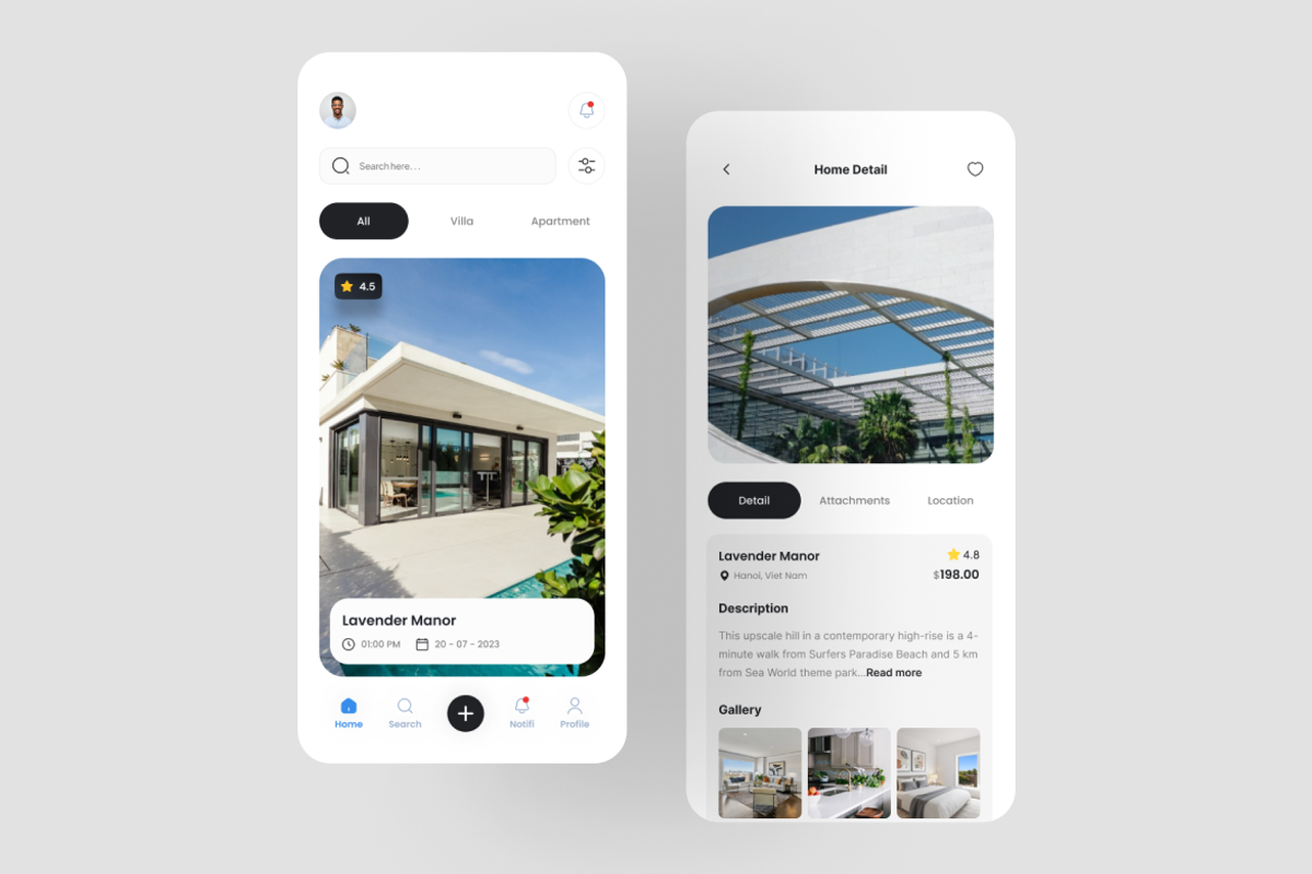 New House - Real Estate App UI Kit, an UI Kit Template by iDoodle Studio (Photo 3 of 4)
