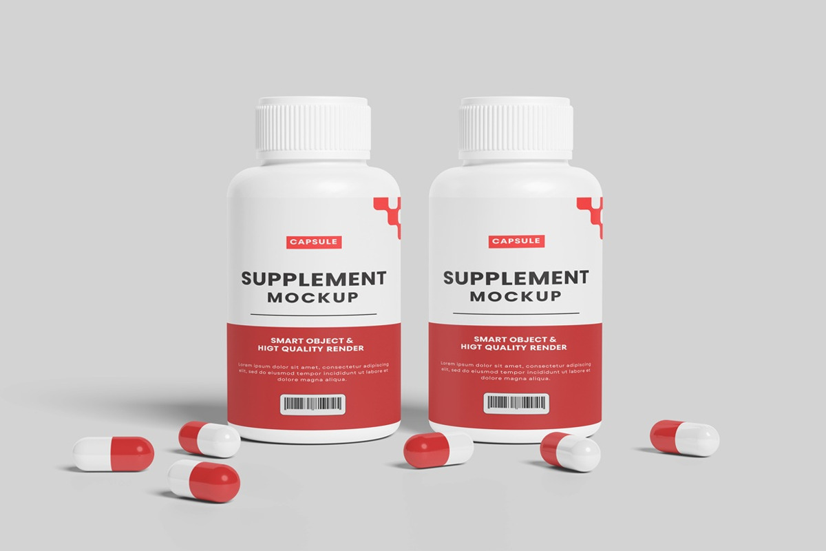 Supplement Bottle Mockup, a Packaging Mockup by AndikaGraphic (Photo 3 of 5)