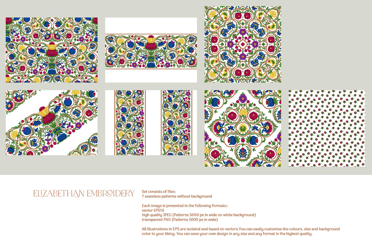 Elizabethan Embroidery, a Pattern Graphic by Elen-Lane (Photo 6 of 8)