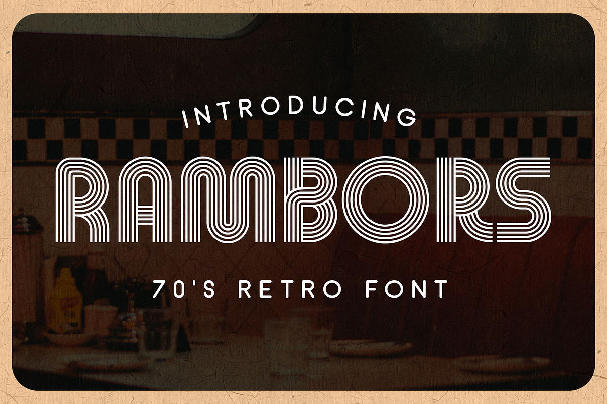 Rambors - Retro Font, a Font by Arterfak Project (Photo 1 of 12)