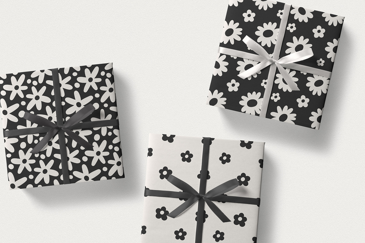 Floral seamless daisy patterns set, a Pattern Graphic by Good Studio