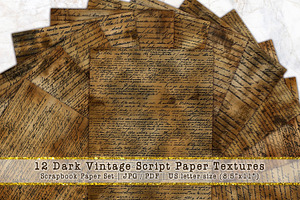 Dark Vintage Script Paper Textures