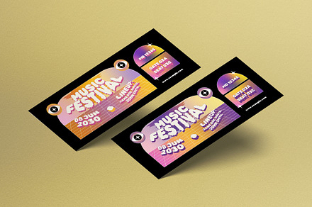 Gradient Music Festival Ticket, a Flyer Template by graphicook