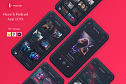 Musicly - Music and Podcast App UI K, an UI Kit Template by Betush (Thumbnail 1 of 6)