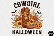 Retro Cowgirl Halloween Png, a Seasonal Illustration by DreamCafeArt (Thumbnail 1 of 7)