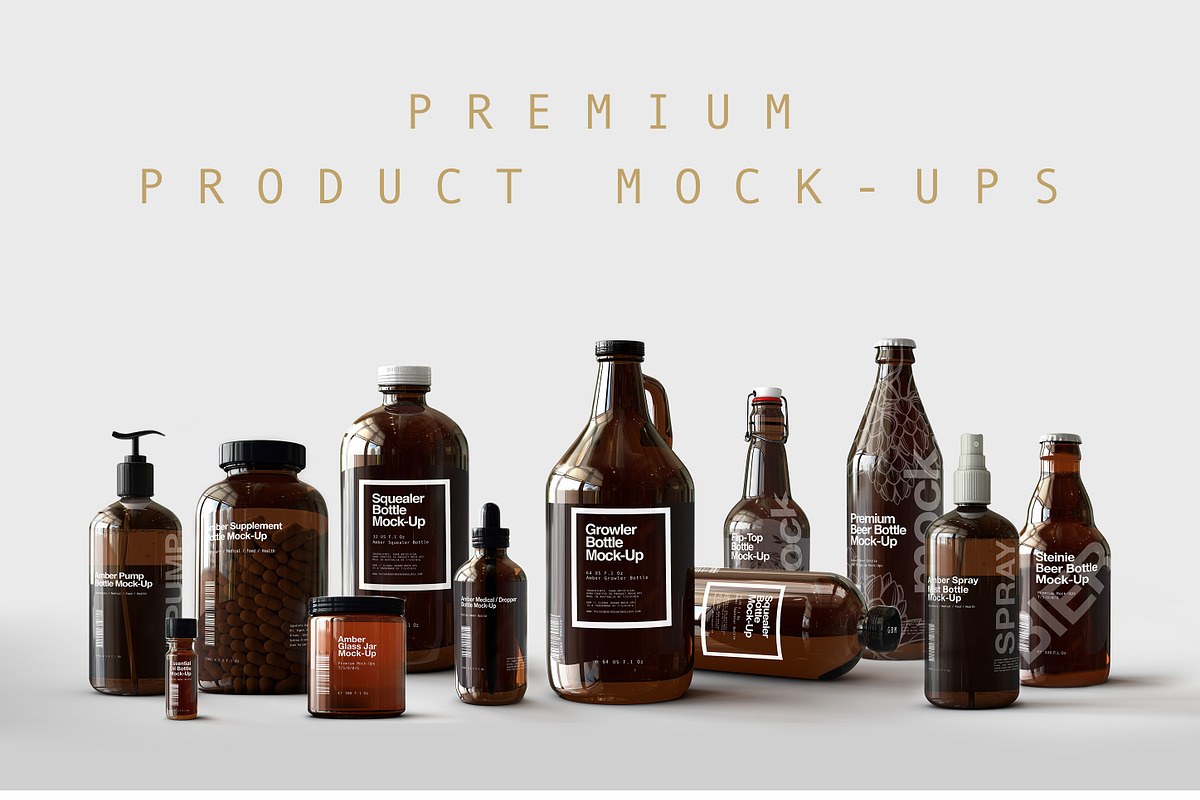 Amber Pump Bottle Mock-Up, a Pens & Pencil Mockup by TSOBG (Photo 15 of 15)