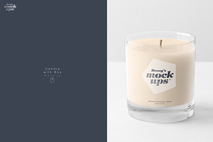 Candle In Gift Box Mockup