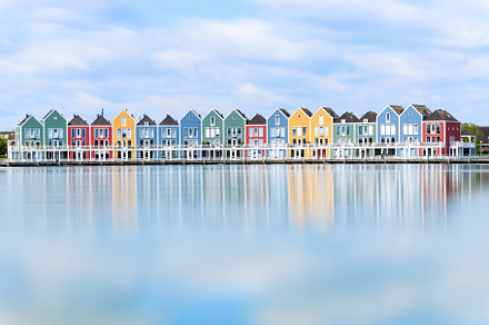 Houten netherlands  traditional dutch houses on canal containing netherlands